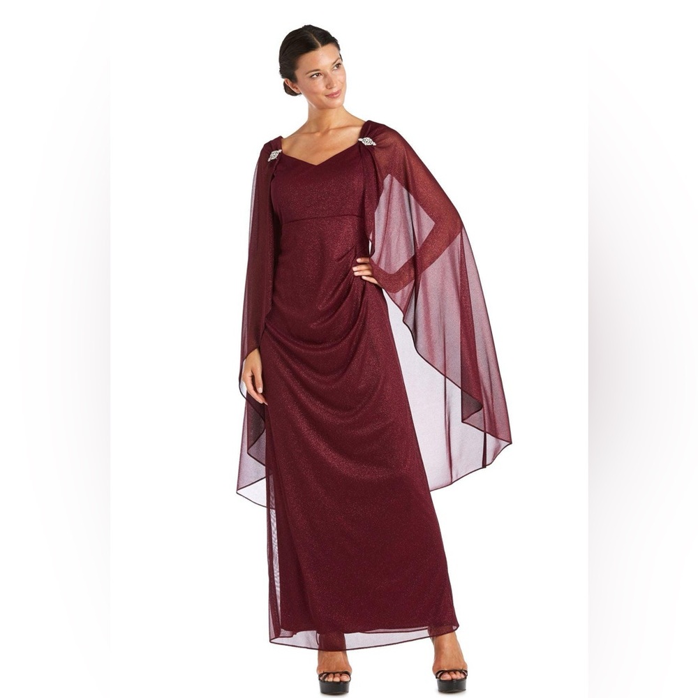 Elegant Burgundy Evening Gown